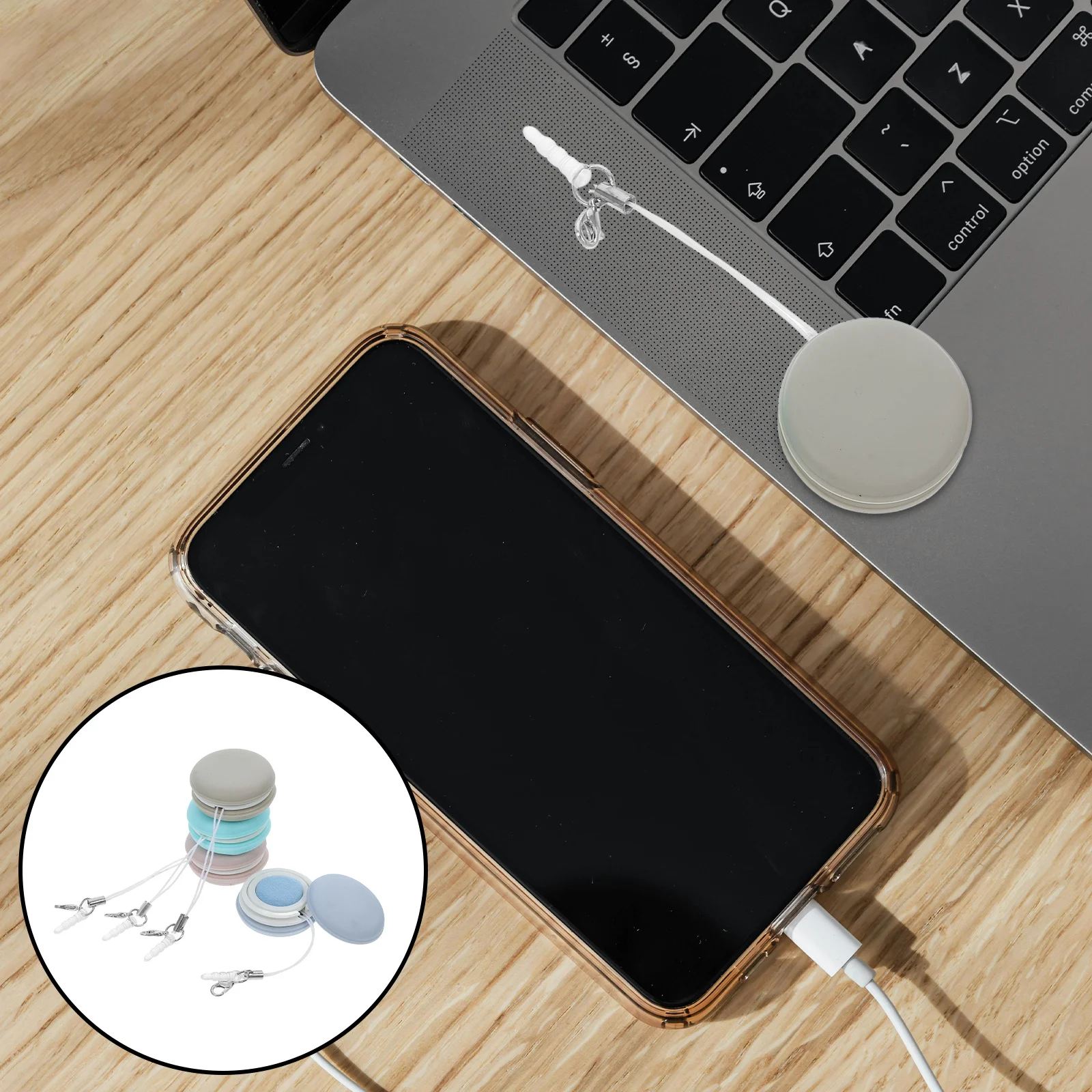 

4Pcs Portable Macaron Screen Cleaner Multi-Functional Mobile Phone Lens Cleaner for Glasses Camera Laptop Electronic Devices