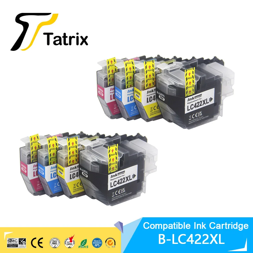 tatrix cartucho de tinta compativel apto para brother mfc j5340dw mfc j5345dw mfc j5740dw mfc j6540dw j6940dw lc422xl lc422 capacidade de alta capacidade 01