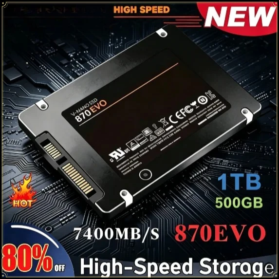 

Original 870EVO New Solid State Disk SSD 1TB Internal HDD Hard Drive Sata3 2.5 Inch For Laptop Microcomputer Desktop