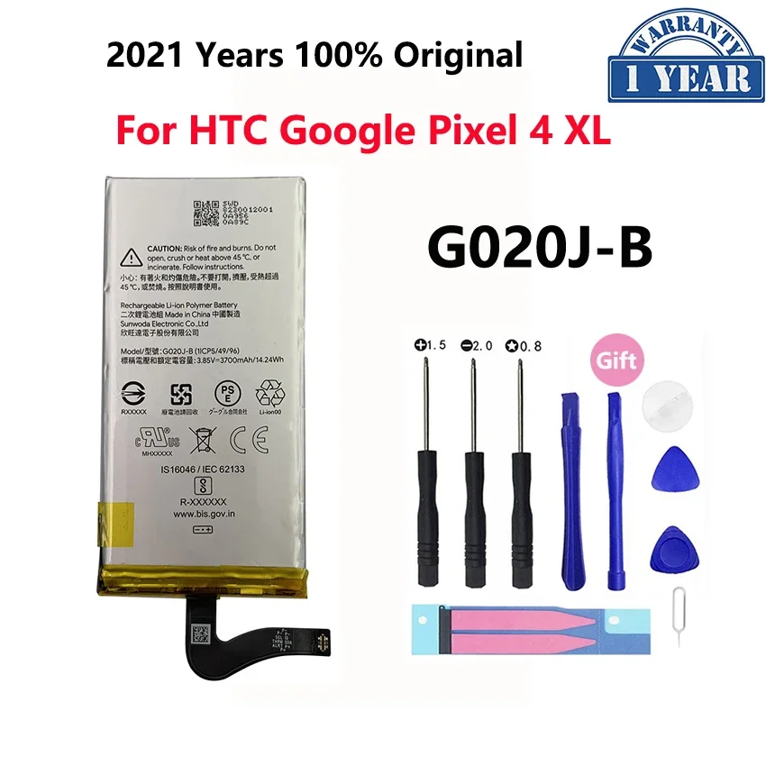 

100% Original 3700mAh G020J-B Battery For HTC GOOGLE Pixel 4 XL G020J G020B High Quality Replacement Phone Bateria