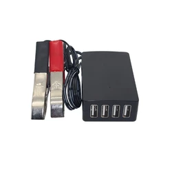 for DC Converter with Battery Clip 12v-24v to 5V USB Fast 4 Ports Automatically Identify shunt Charging Dropshipping