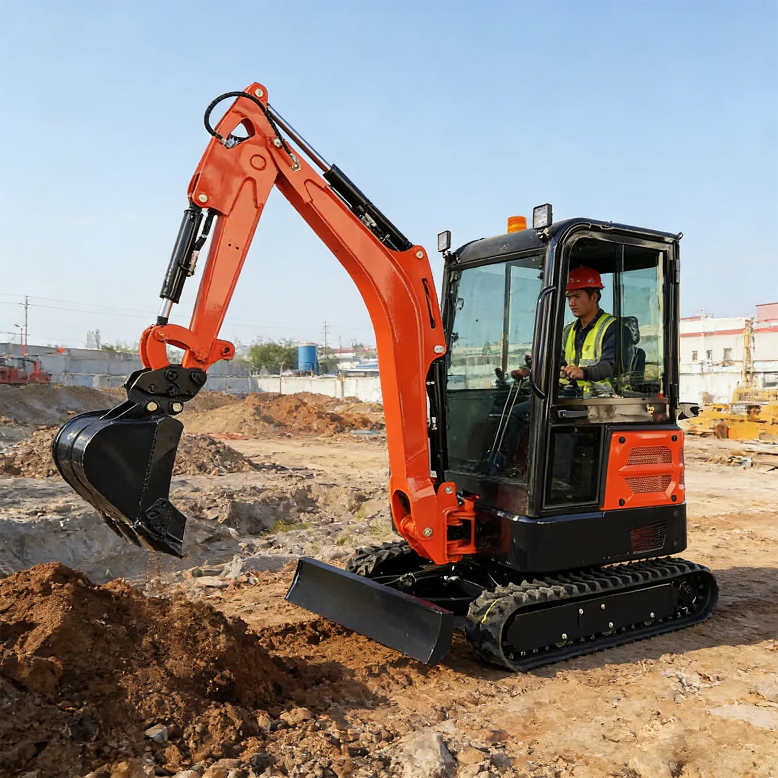 

2-ton micro excavator with a load capacity of 2000kg, dual certification compliance, and affordable price for working in small s