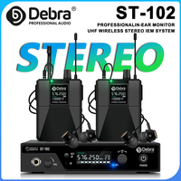 Debra ST-102 Professional Stereo Wireless In-Ear Monitor System with Bluetooth 5.0 UHF for Distance 80-300m for Stage, Theater