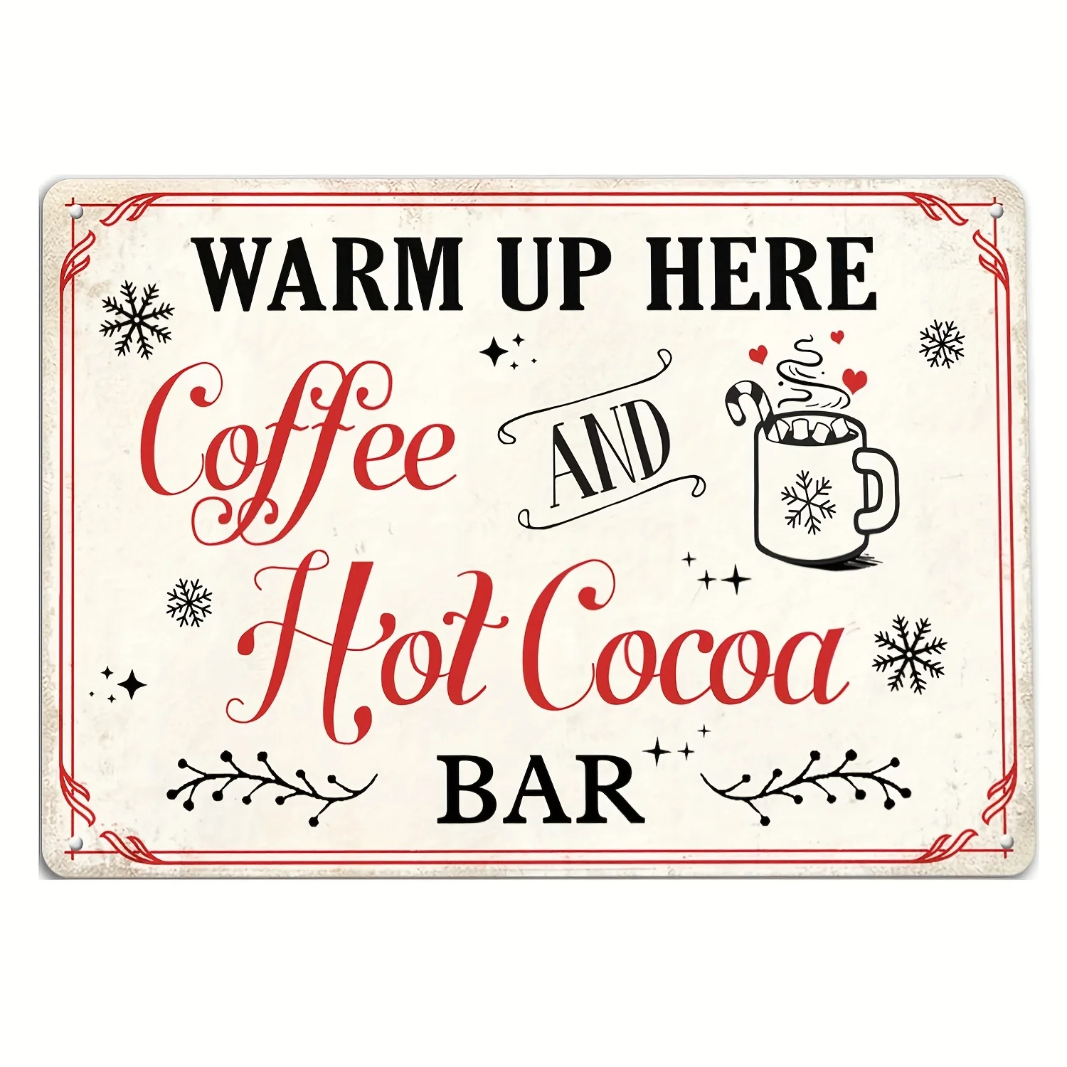 Vintage Christmas Metal Wall Art Sign - 