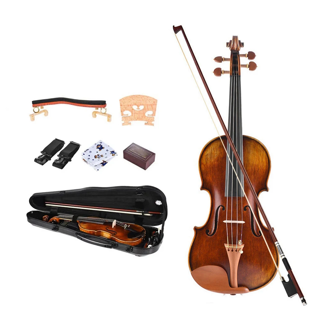 

High Quality Handmade Concert 4/4 Full Size Violin With Jujube Accessories With Carbon Fiber Violin Case Full SET