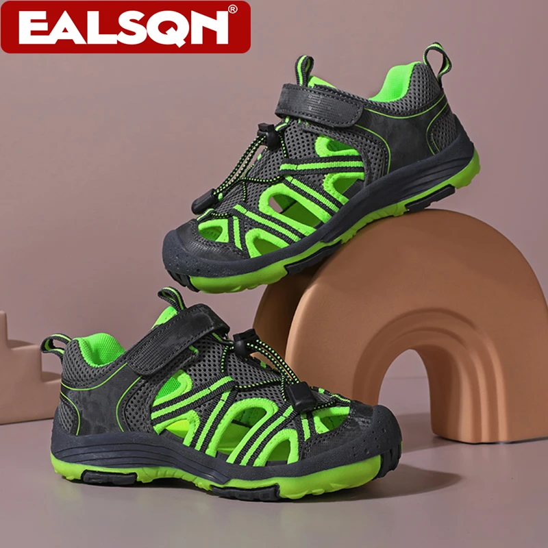 

New Summer Children's Breathable Sandals Non-Slip Outdoor Sport Beach Shoe for Boys Anti-Collision Closed Toe Walking Size 30-39