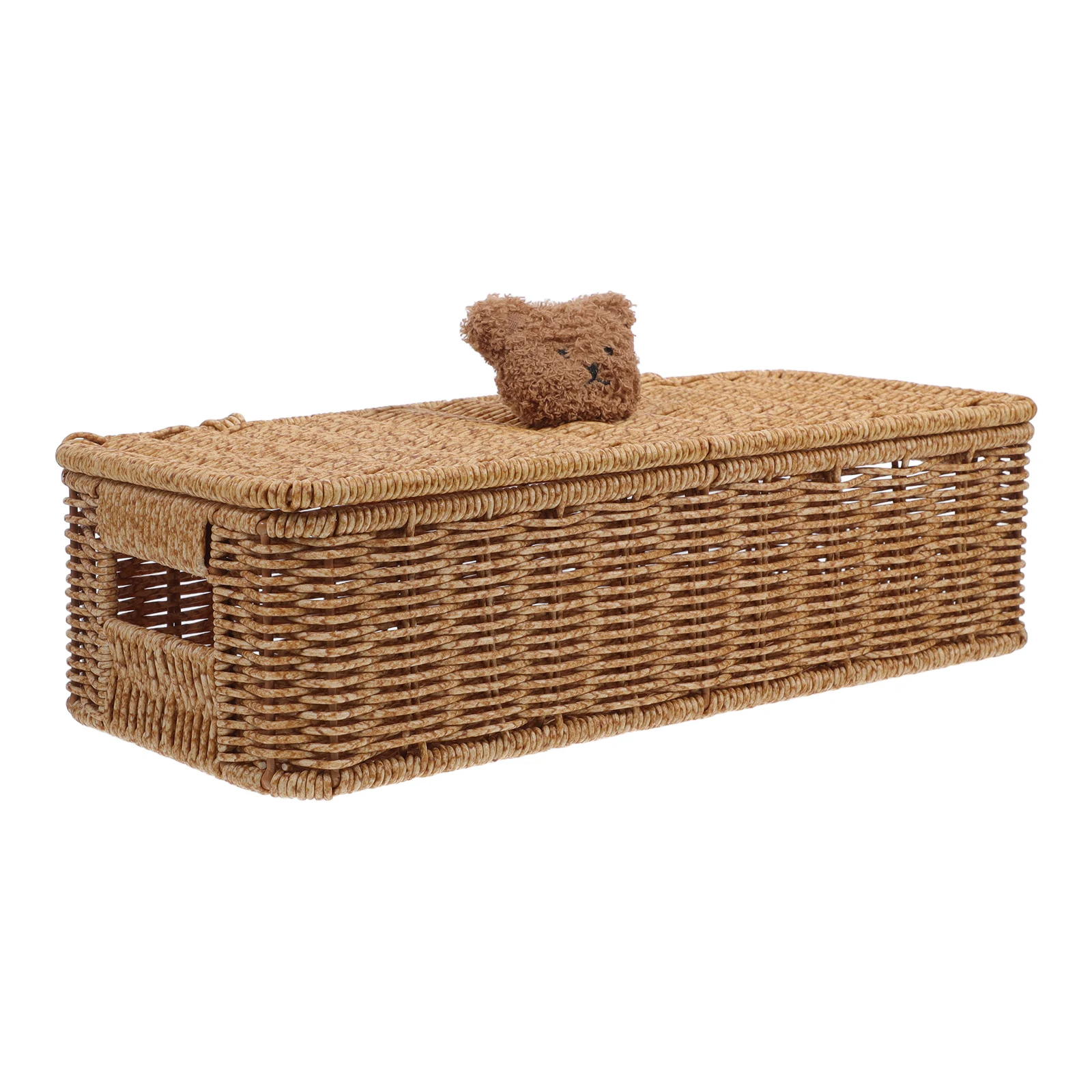 

Multi-functional Woven Storage Basket Household Organizer Bin Decorative Desktop Container for Cosmetics Toilet Paper Towels