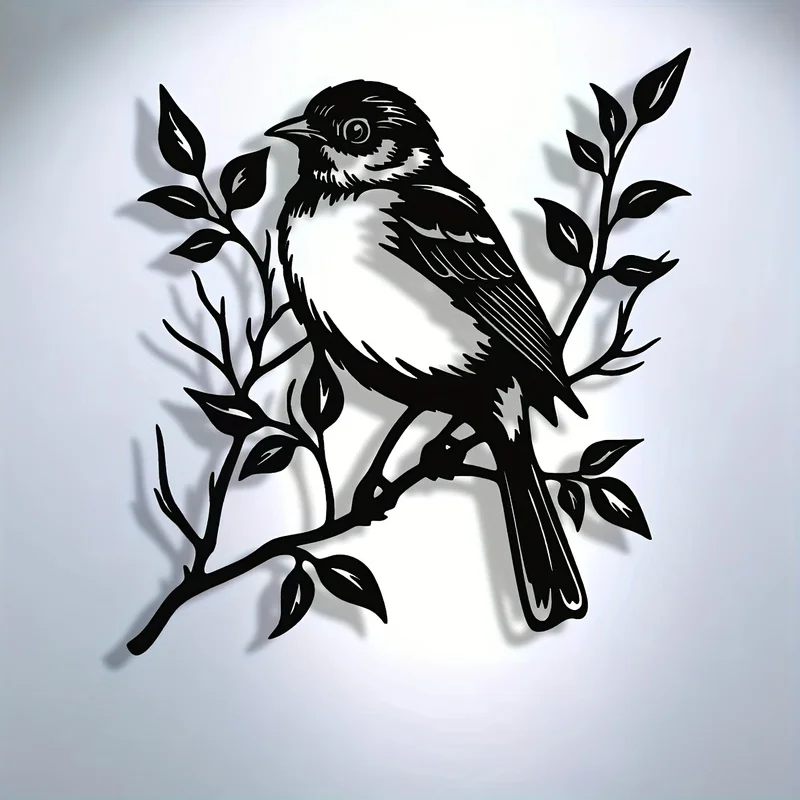 1Exquisitely Crafted Iron Art Bird Perch Branch Ornament | Modern Art MetalLogo