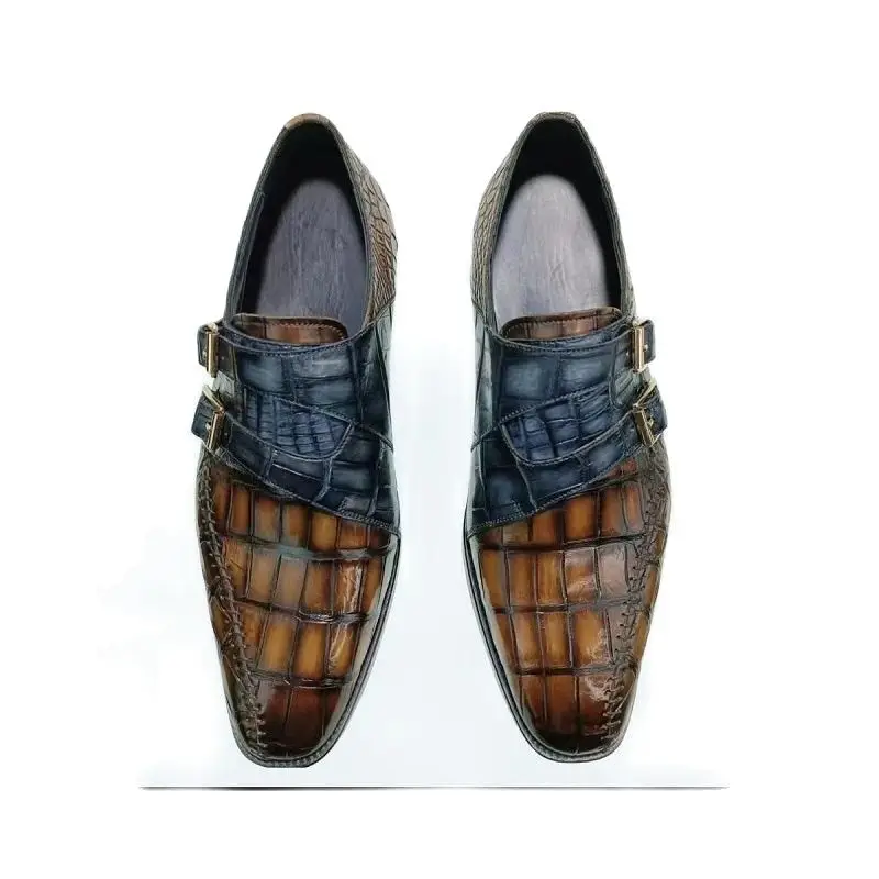 2024new arrival Fashion Crocodile Skin causal shoes men,male Genuine leather Shoes PDD253