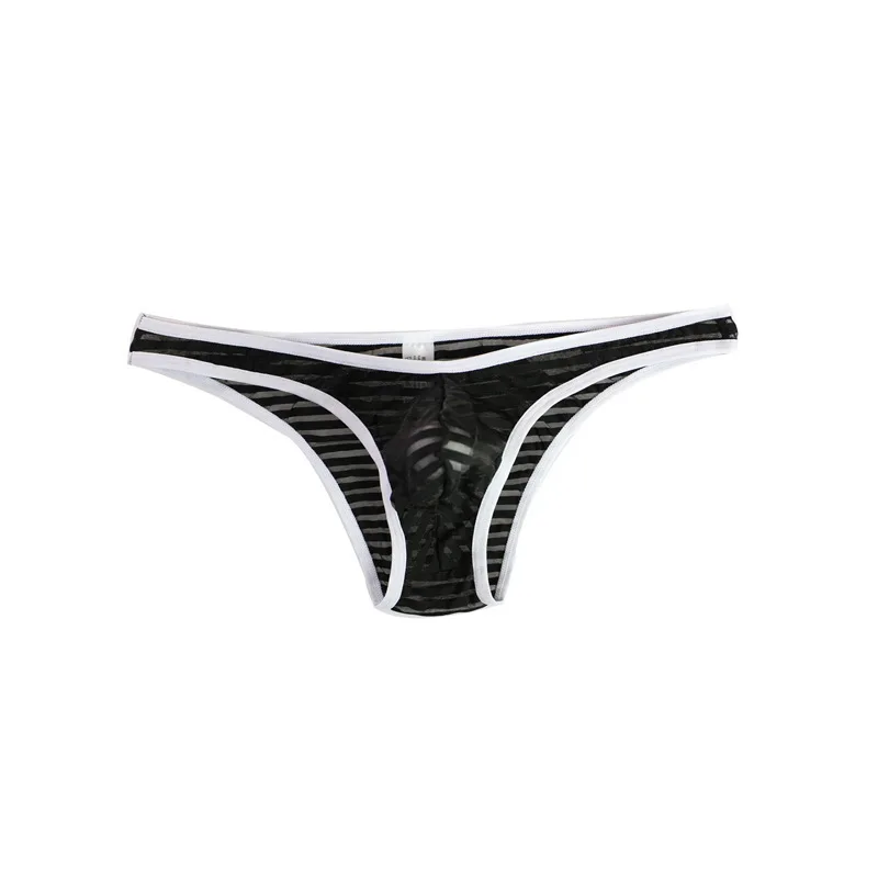 Boys U Convex Pouch Underwear for Men Micro Bikini Briefs Pants Transparent Half Wrapped Buttocks Narrow Edges Homme Sexy Tangas