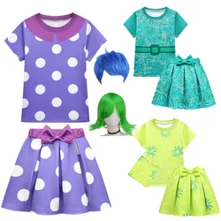Envy Costumes Kids Dress Costume Cartoon TV Inside Out 2 Joy Disgust Child Girls Halloween Party Dress Kids Summer Streetwear