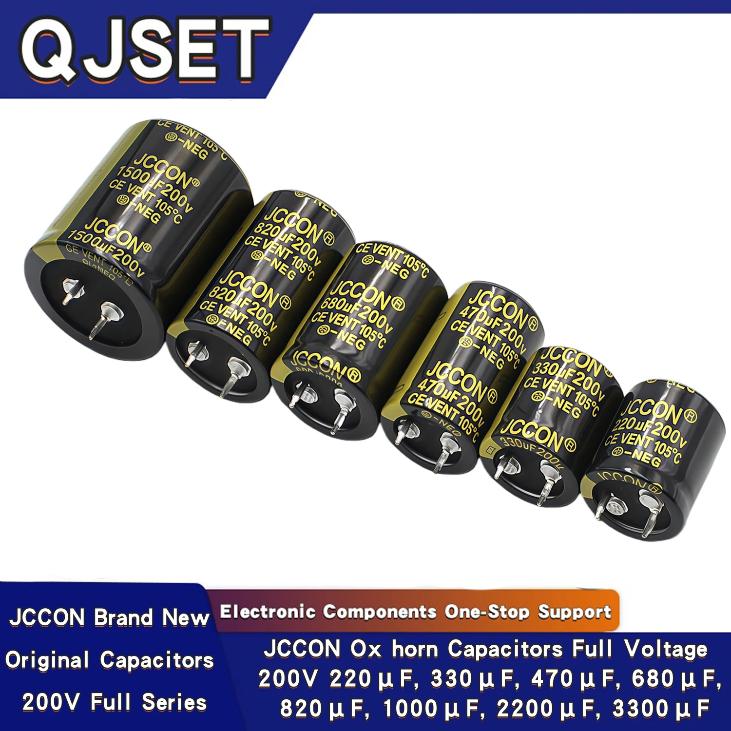 1 peça 200v 1000uf 3300uf 470uf 680uf 2200uf 1500uf 820uf 220uf 330uf200V filtro de corte de fio ultrassônico alto-falante capacitor de chifre de boi