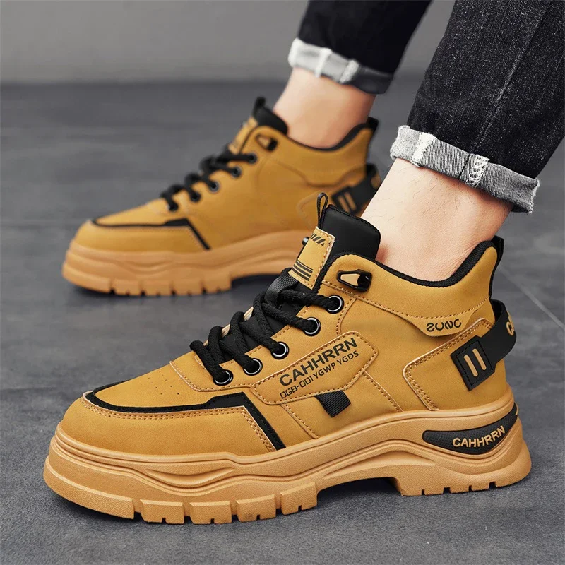 

High Quality Luxury Designer Mens Shoes Cowboy Motorcycle Ankle Boots Leather Casual Shoes Platform Sneakers Кроссовки Мужские