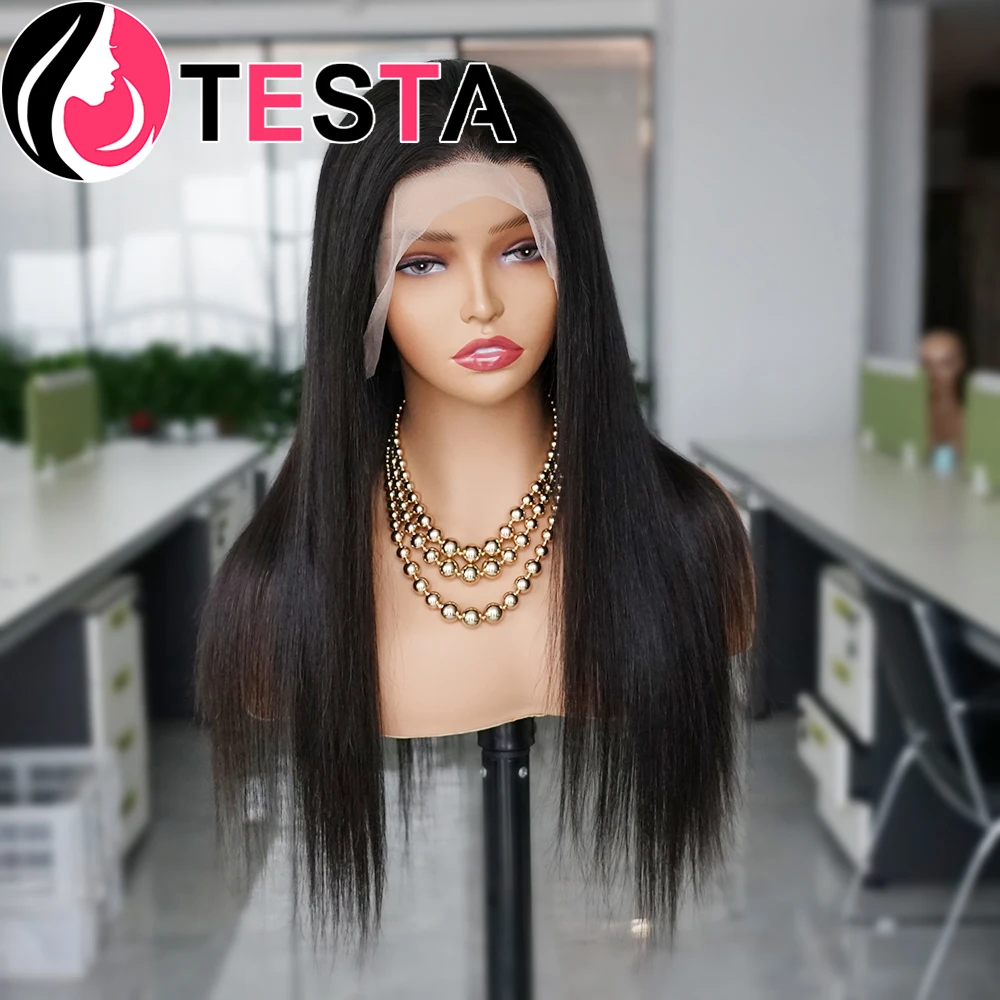 

Straight Human Hair Wigs 13x4 Lace Frontal Pre-Plucked Smooth Brazilian Remy Hair 4x1 T Part Lace Closure Wig For Women 180%