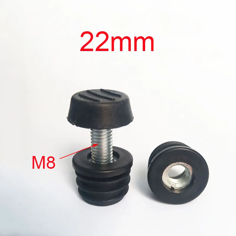 Adjustable Plastic Foot Mats With Screw M6 M8 Black Round Blanking End Cap Pipe Tube Plug Furniture Raised Foot Pad