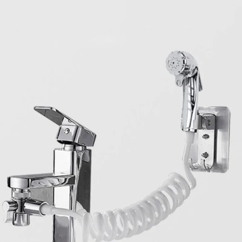 Toilet Hand Held Bidet Spray Shower Head Set System With Spring Hose Wall Holder Portable Douche Kit Valve Bathroom Sprayer Tap