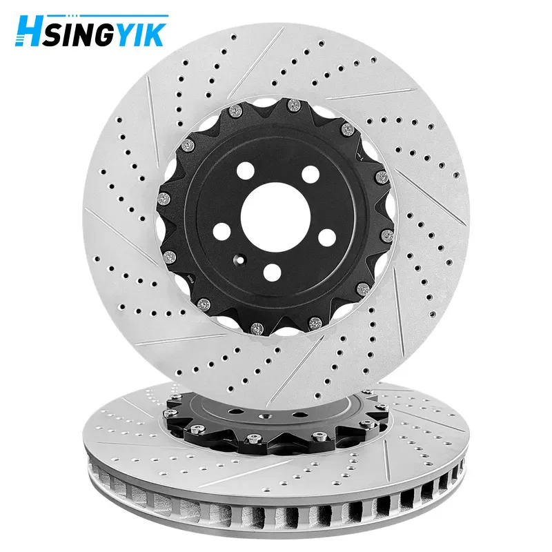 Drilled Slotted 398 MM 85127062 Replacement Disc Front Brake Rotors for Cadillac CT5 Blackwing 2022-2025
