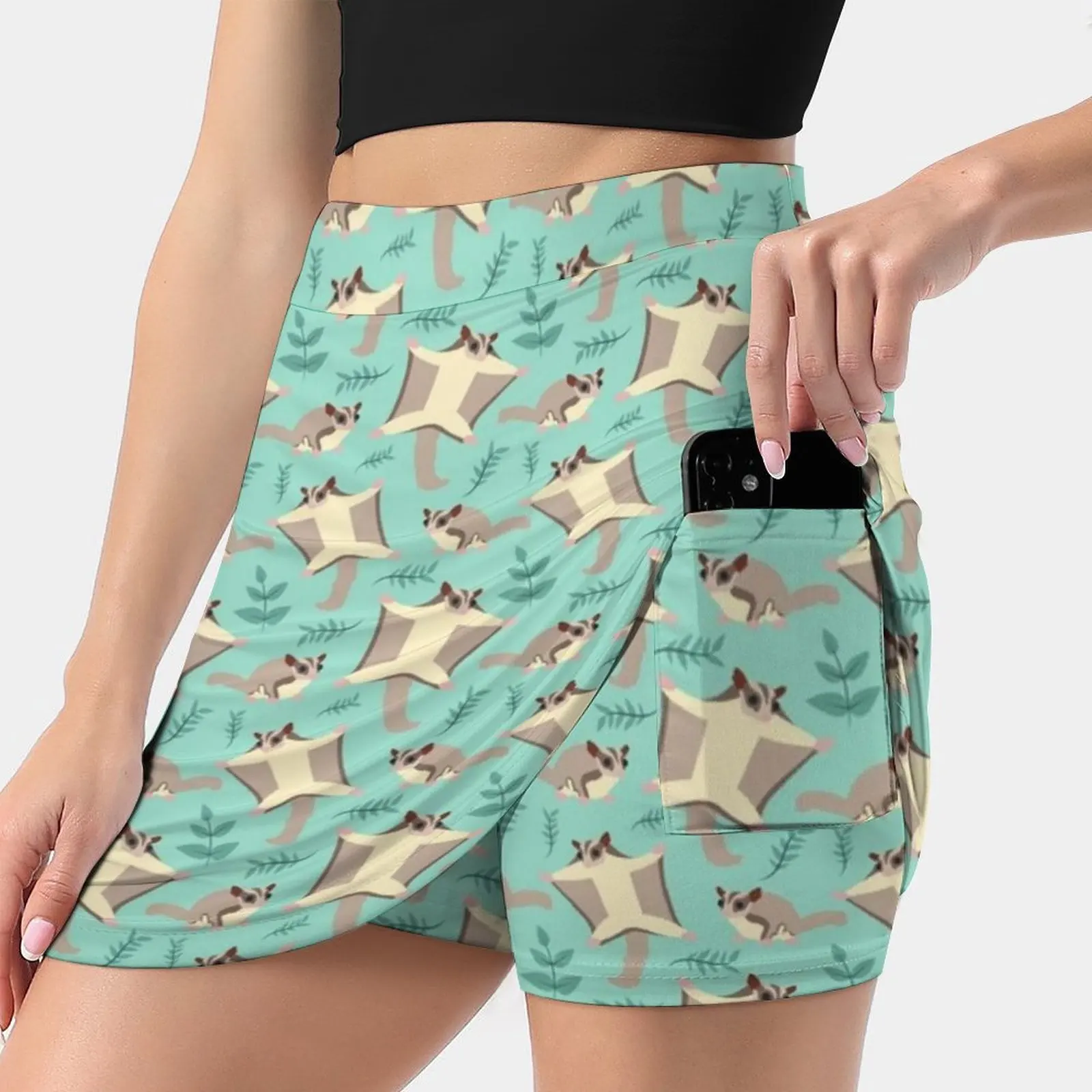 Sugar Glider Pattern Women's skirt Y2K Summer Clothes 2022 Kpop Style Trouser Skirt With Pocket Sugar Glider Sugar Gliders