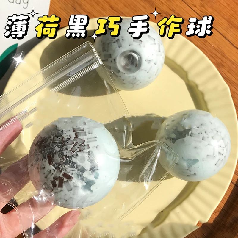 Nowe Ręcznie Robione Kulki Lodowe Zabawka Antystresowa Symulacja Mięty Czarna Kulka Rzemieślnicza Do Ściskania Zabawka Uspokajająca Powolny Powrót Do Kształtu Zabawka Sensoryczna