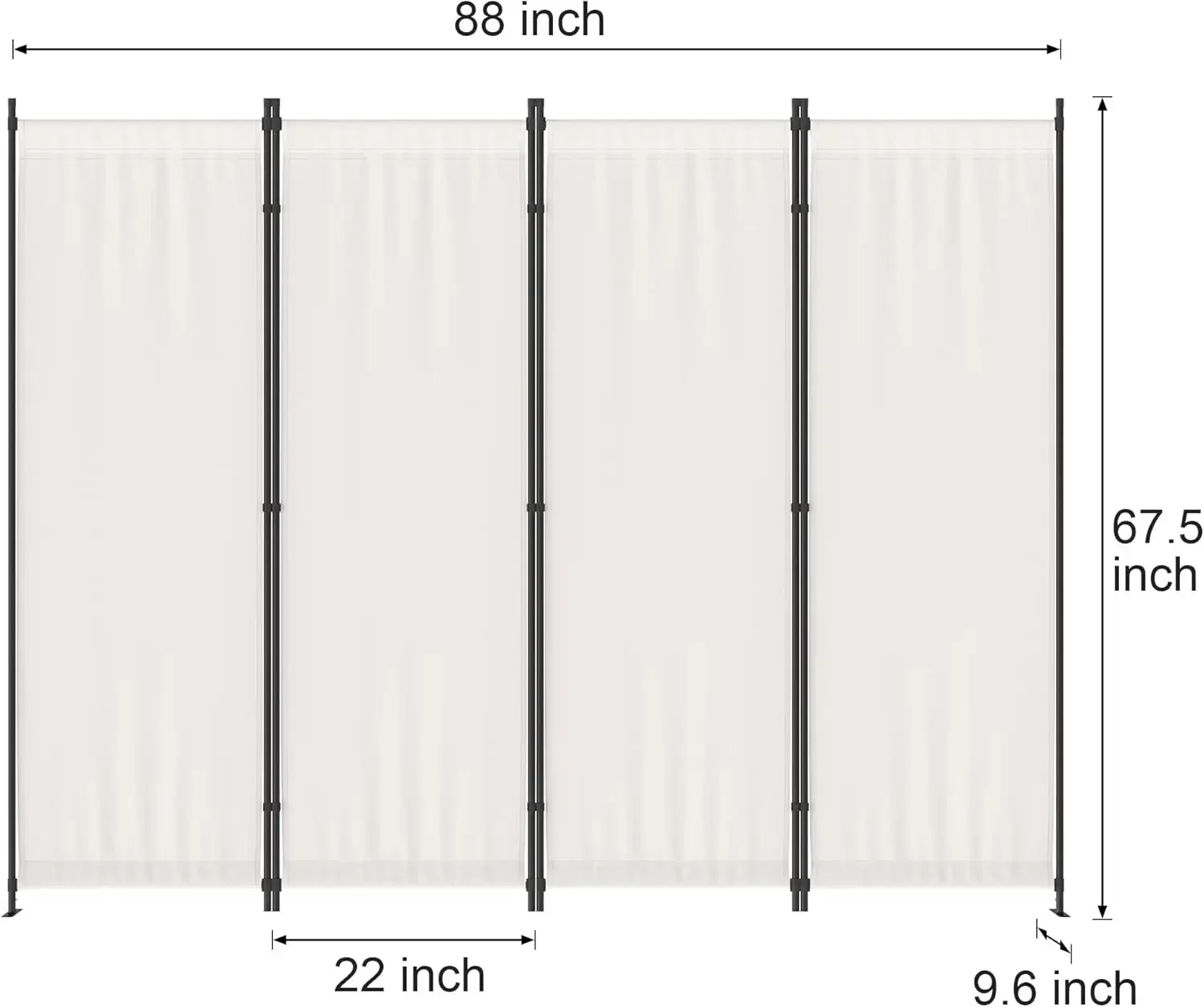 Folding Privacy Screens 4 Panel Partitions 88