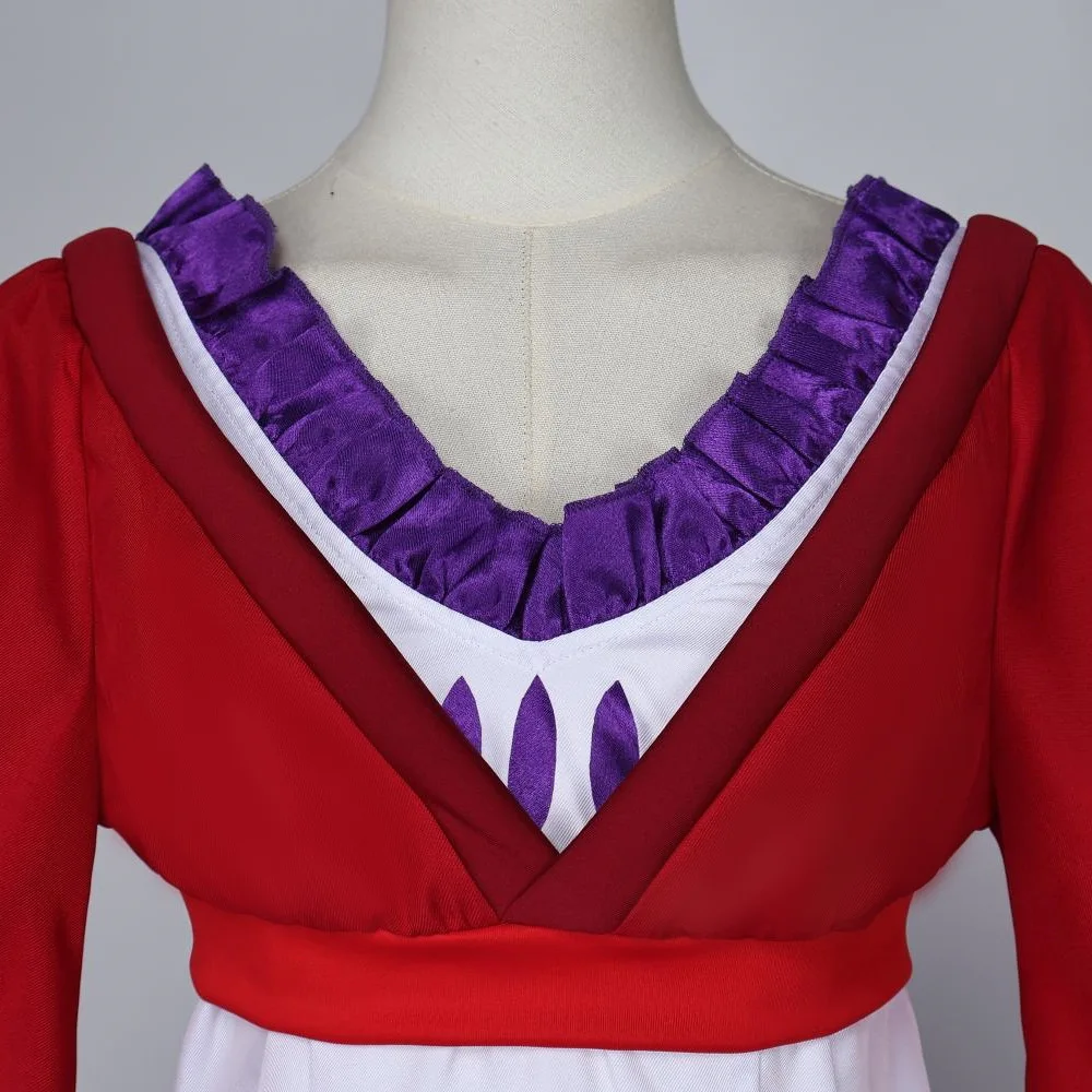 Conjunto de disfraz de Cosplay de Anime Apothecary Diaries Maomao, Top corto de manga tipo kimono rojo y blanco, falda larga en capas, fiesta de Halloween