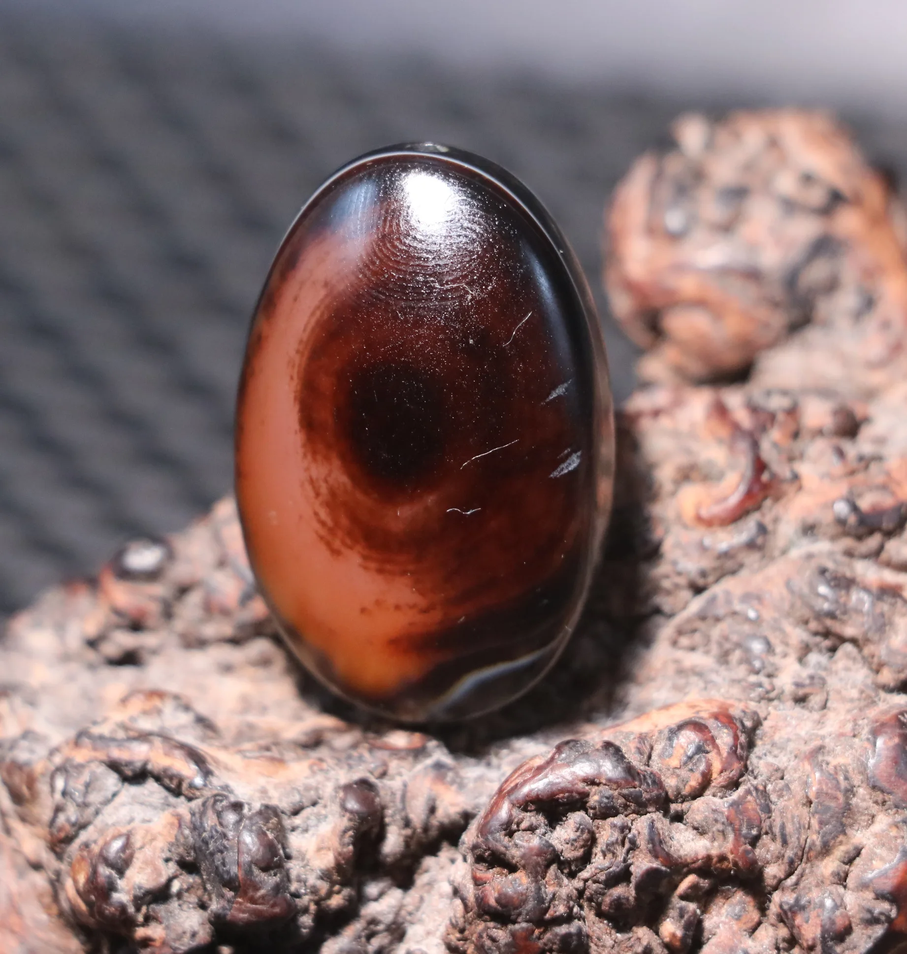 Magic Tibetan Old Agate Full Dragon Vein Fold Line 9 Eye dZi Bead Pendant Amulet Timestown  AA