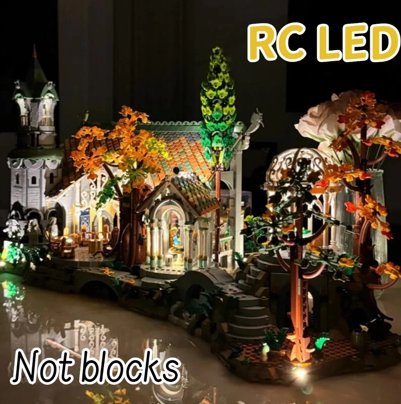 مجموعة إضاءة LED لـ 10316 سيد الخواتم Rivendell اللبنات اللبنات مصباح التحكم عن بعد (ليست كتل