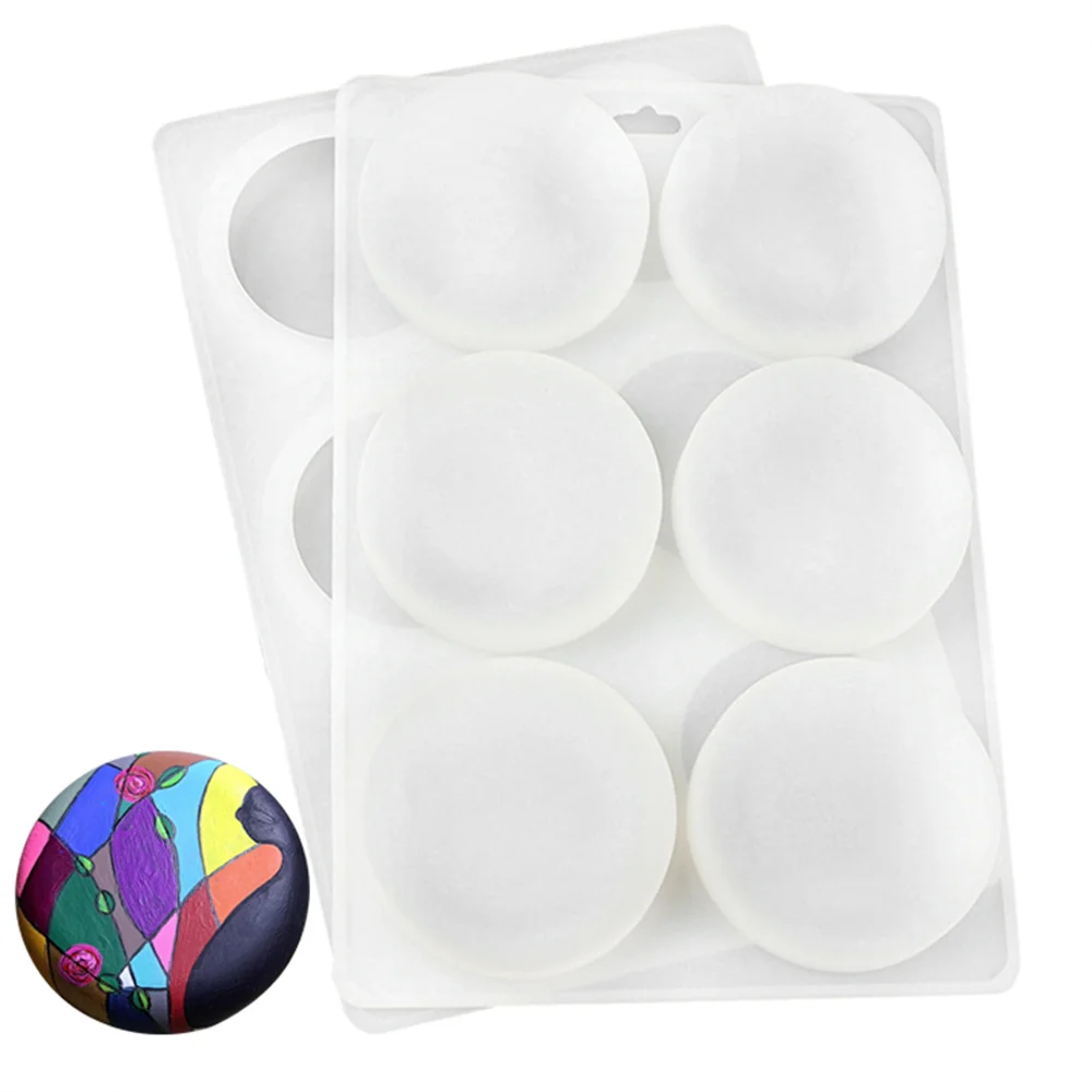 6 Holes Round Oval Silicone Soap Molds DIY Flat Bottom Ball Cylinder Handmade Soap Molds Circle Aromatherapy Soap Silicone Mold
