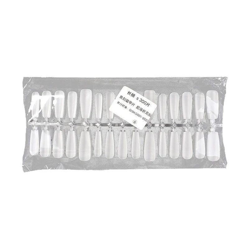 300 Pcs/Bag Fake Nail Tips Matte Coverage Transparent False Nails Tips Gel Nails Extension Diy Practice Nail Tool