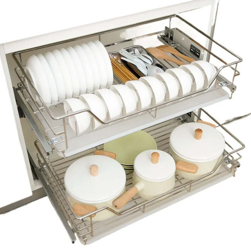 

304 stainless steel basket cabinet basket, thickened flat steel basket, reinforced double-layer flat steel basket