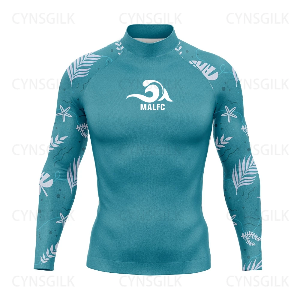 MALFC Rash guard for men Surfing Clothes Swimsuit Rashguard Surf Wear UPF 50 Water Sport Long Sleeve T-shirt Swimwear snorkeling