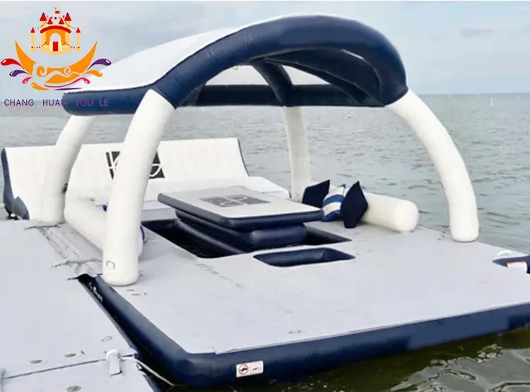 Inflatable Air Mat dock Inflatable Floating Island Pool Float Water Bar Lazy River Lounges