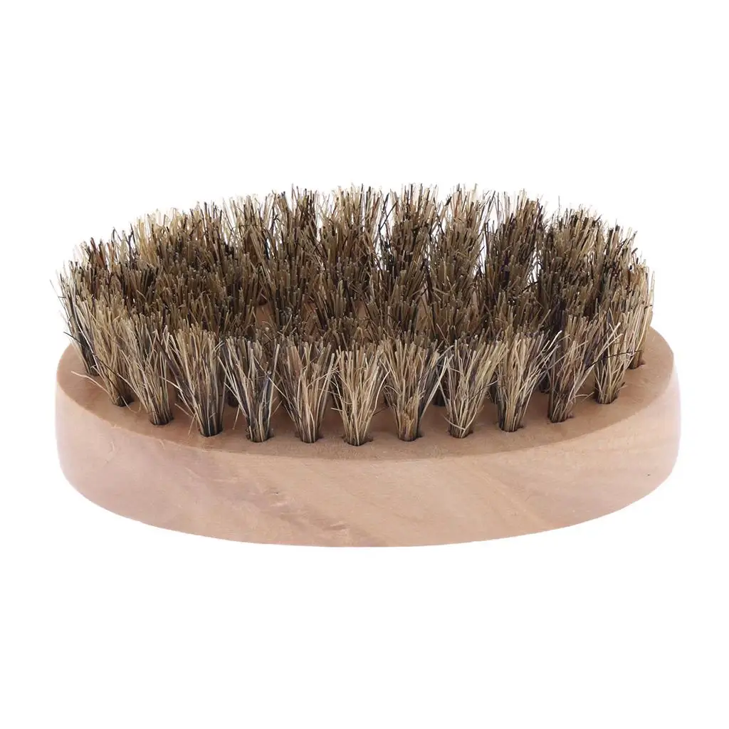 Beard Brush Round Wooden Handle Luxury Shaving Comb Facial Hair Care Brush for Men’s Grooming and Styling