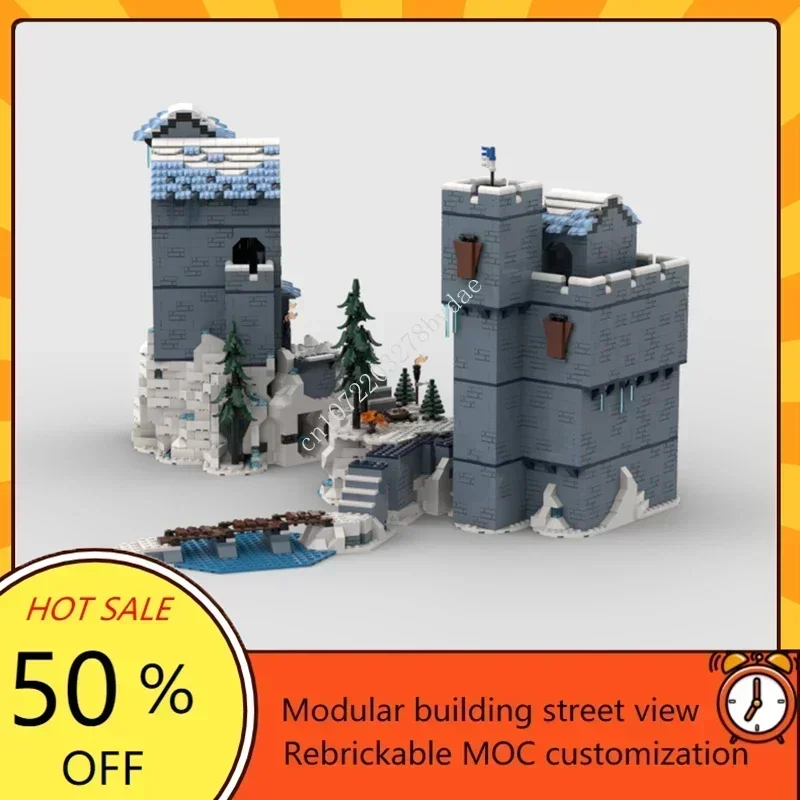 

3866PCS Customized MOC Medieval Snow Guard's Fortress Model Building Blocks Technology Bricks DIY Assembly Kids Toys Xmas Gifts