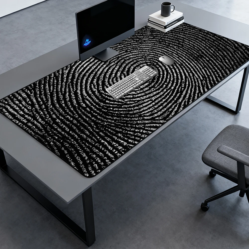 Abstract Mouse Pad Rubber White Textured Nonslip 140x60 Gaming Mat Black Large Computer Mousepad Deskmat 1200x60 Desk Mats