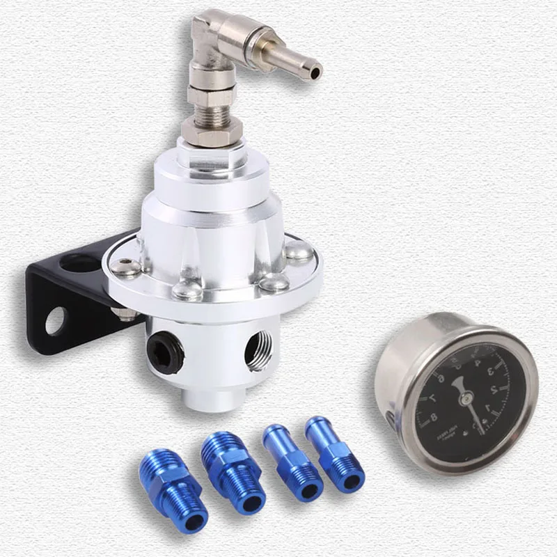 

Регулируемый регулятор давления топлива с комплектом манометров 7-цветный алюминиевый нагнетатель топлива для установки автомобиля