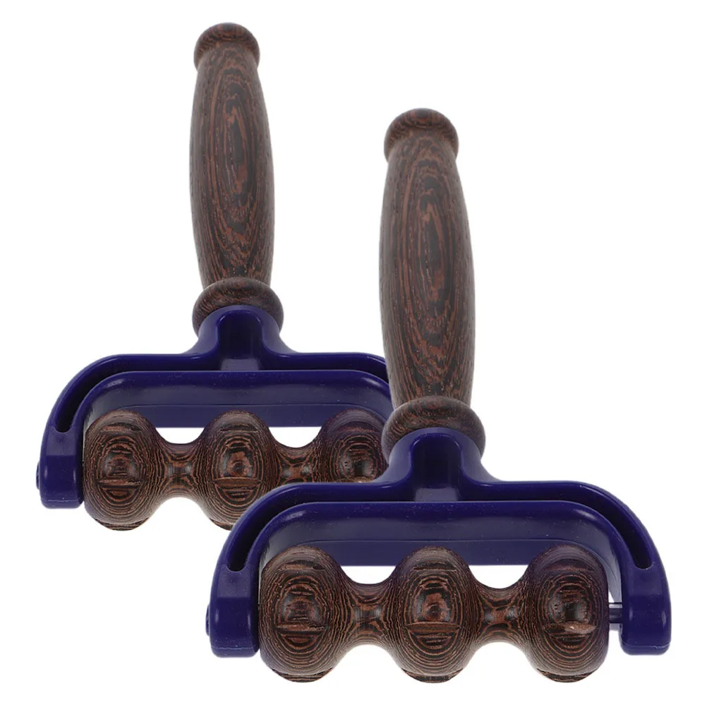 ลูกกลิ้งนวดไม้ 2 ชิ้น สำหรับนวดเนื้อเยื่อชั้นลึก บรรเทาอาการปวดกล้ามเนื้อ แบบมือถือ ใช้สำหรับนวดหลัง คอ ขา และเท้า