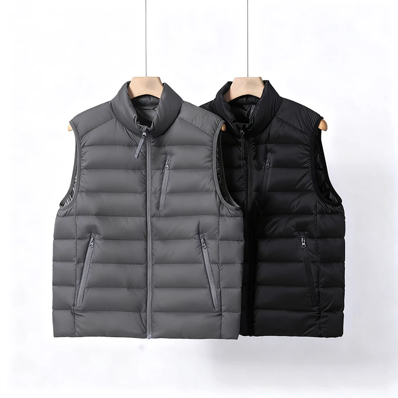 

Men's 90% Down Winter Vest: Warm, Lightweight & Stylish Sleeveless Down Jacket for Cold Weather Camping, Waterproof Jacket