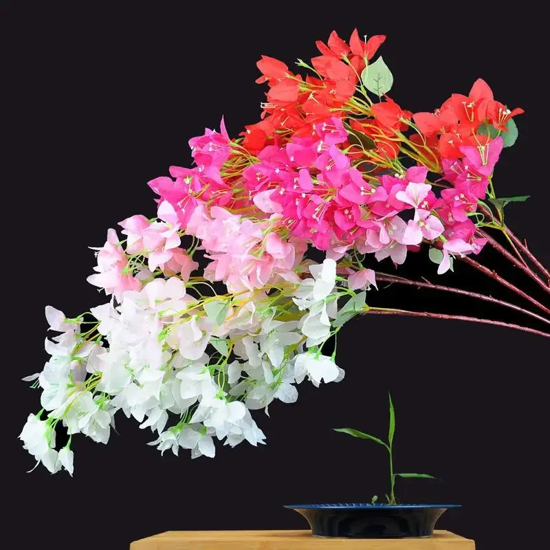 

100pcs Silk Bougainvillea Glabra Artificial Climbing bougainvillea spectabilis 39.37" six colors for Wedding Centerpieces