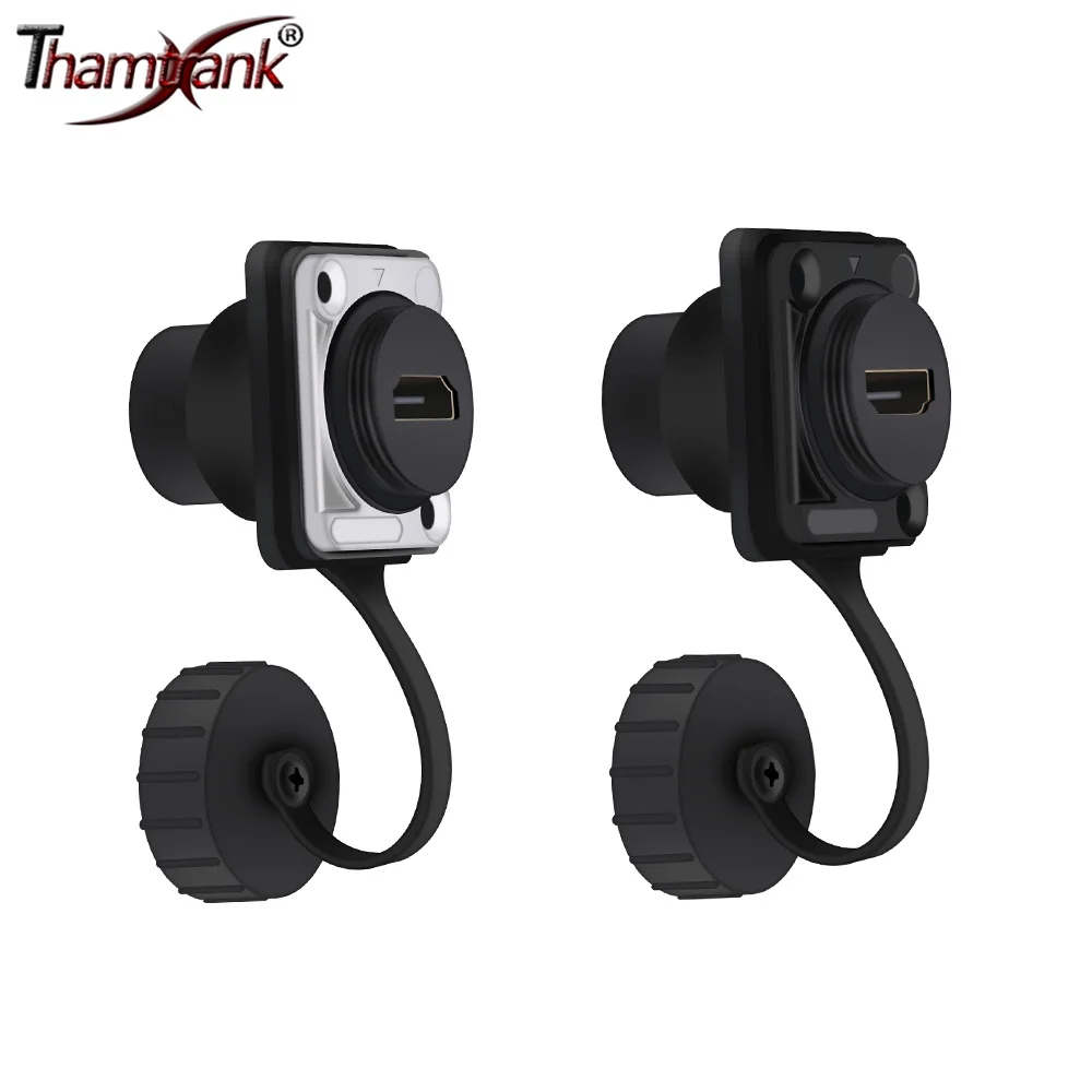 

1pc HDMI-Compatible D Type Chassis Connector Female Socket Panel Mounted Network Connector with Waterproof Dust Cover