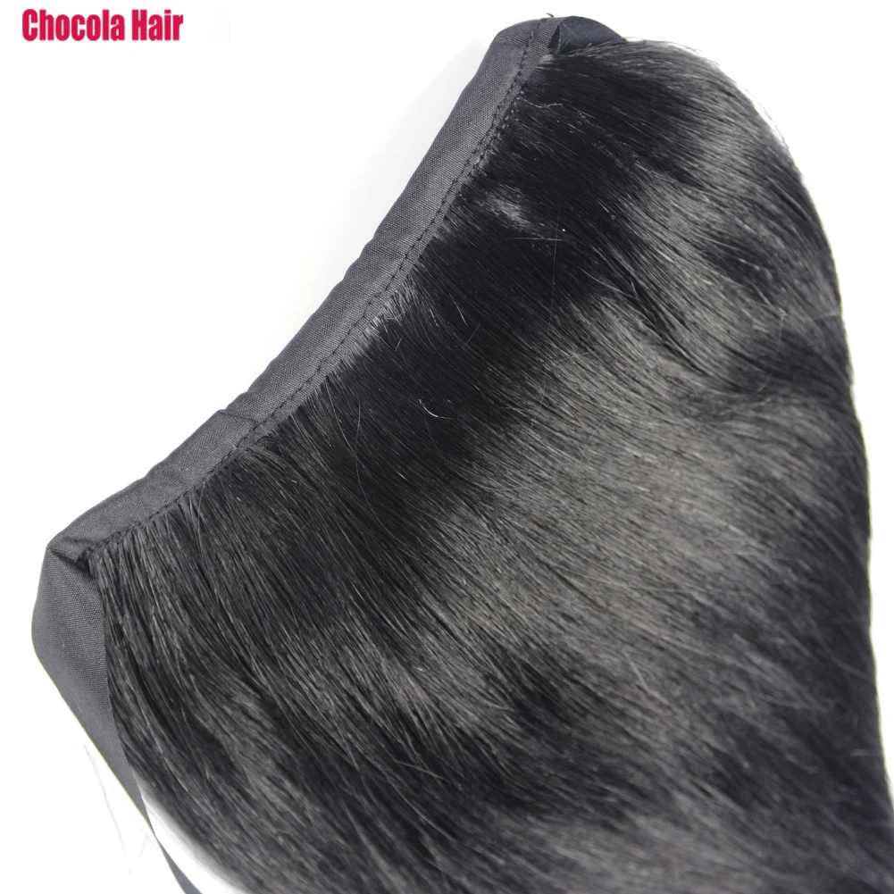 Chocola Clip per coda di cavallo con nastro per capelli umani Remy brasiliani al 100% in 16 "-24" 80g Estensioni dei capelli Equiseto Stragiht
