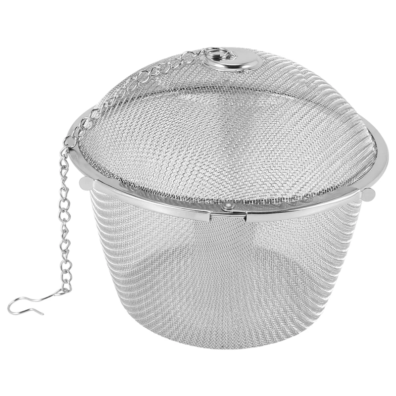 ●Extra Large Stainless Steel Twist Lock Mesh Tea Ball Tea Infuser with Hook Chain-ABFB