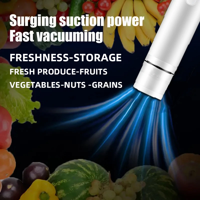 ถุงซีลสูญญากาศ 5 ถุง + เครื่องซีลสูญญากาศไฟฟ้า 1 ใบ + คลิป 1 ใบ, ถุงเก็บอาหารที่ทนทานแบบใช้ซ้ําได้, ถุงเก็บอาหารเกรดใส