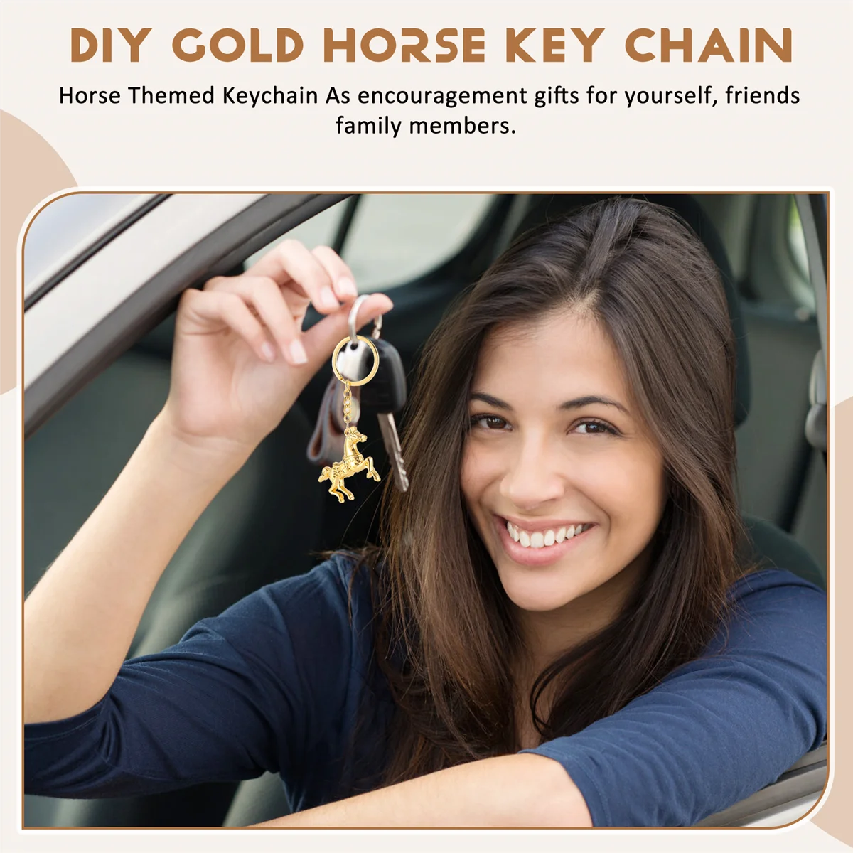 ELBA_Fashion Horse Key Chain Car Keychain Ring Keyfob Zinc Alloy Keyring
