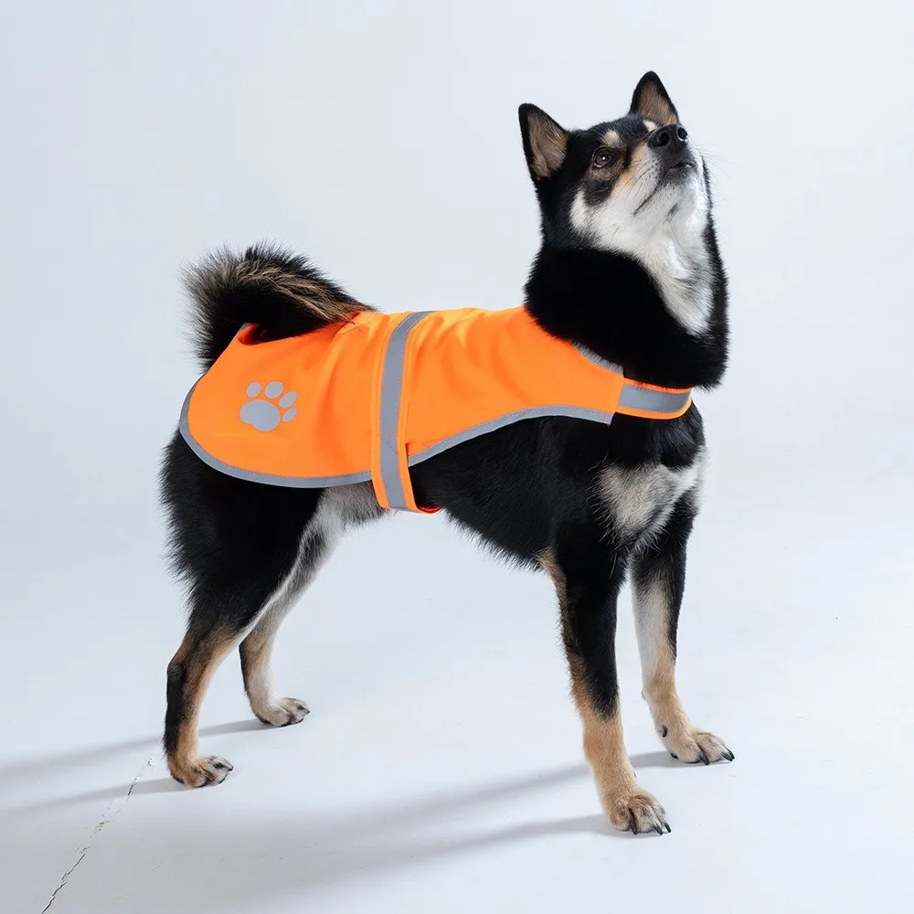

Reflective Dog Safety Vest Breathable Adjustable Puppy Visibility Jacket Bright Orange Protective Pet Fluorescent Clothes