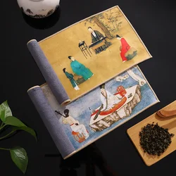 Kung Fu Painted Tea Towel Set, Tea Ceremony, Absorbent, Thickened Tea Mat, Rag, Kitchen Cleaning Cloth, Dish Towels, Accessories