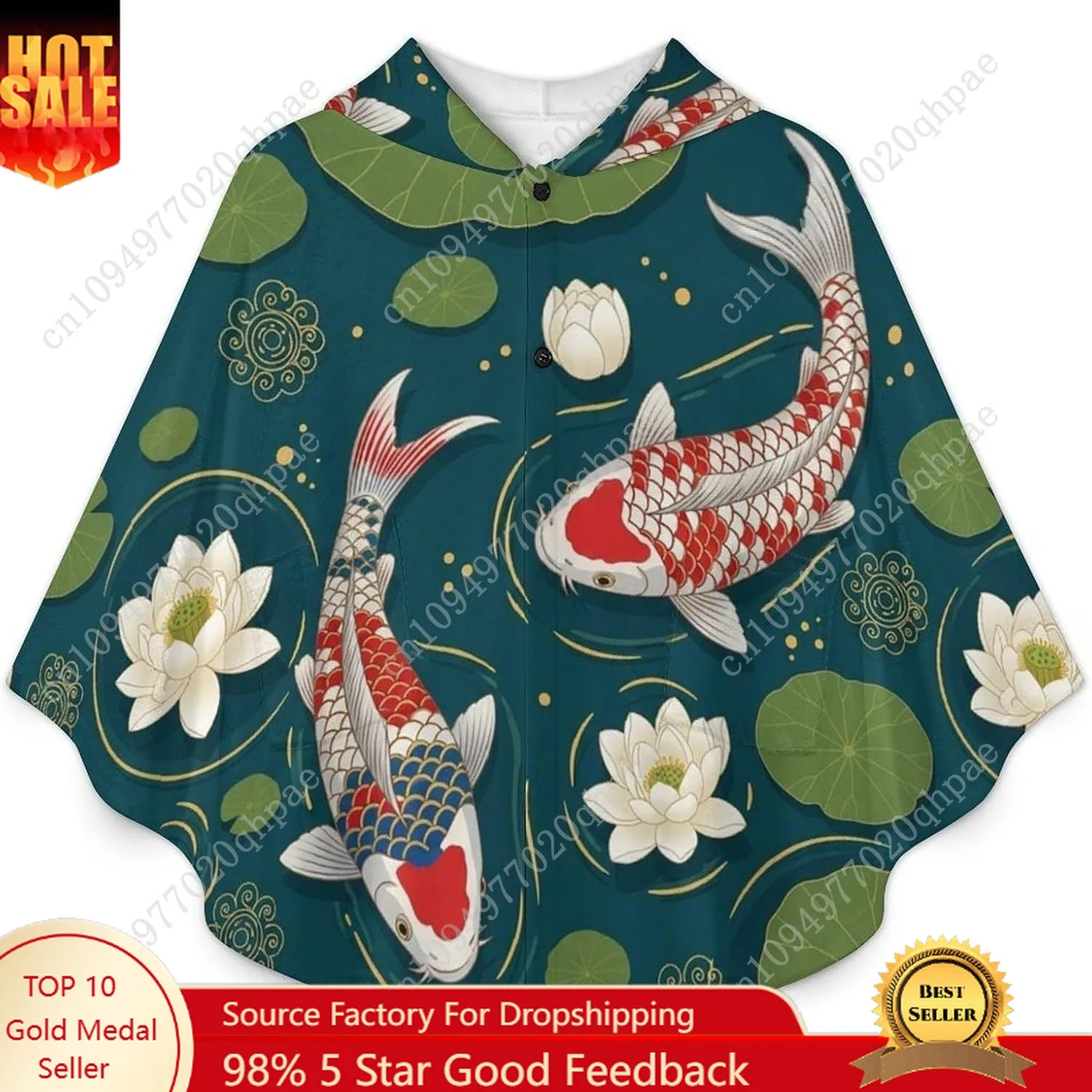 سترة بطانية مريحة من الفلانيل، سترة بغطاء للرأس كبيرة الحجم من كوي فورز مع جيوب للأطفال والمراهقين #1