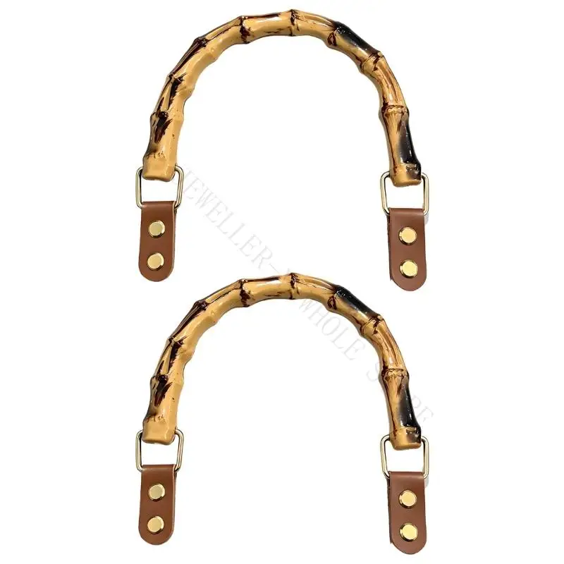 R7UF 2Pcs Ergonomic Curved Bamboos Bag Handle Offering Comfortable Hold and Styles