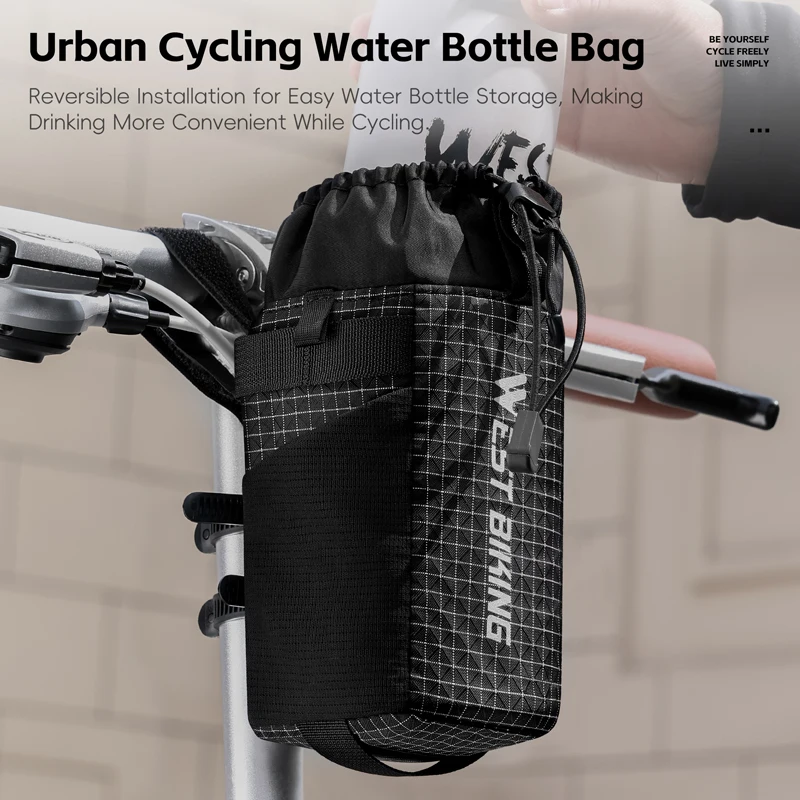 

WEST BIKING Bike Handlebar Stem Bag Heat & Cold Insulation Water Bottle Cycling Bags Bicycle Tools Storage Pouch Riding Commutin