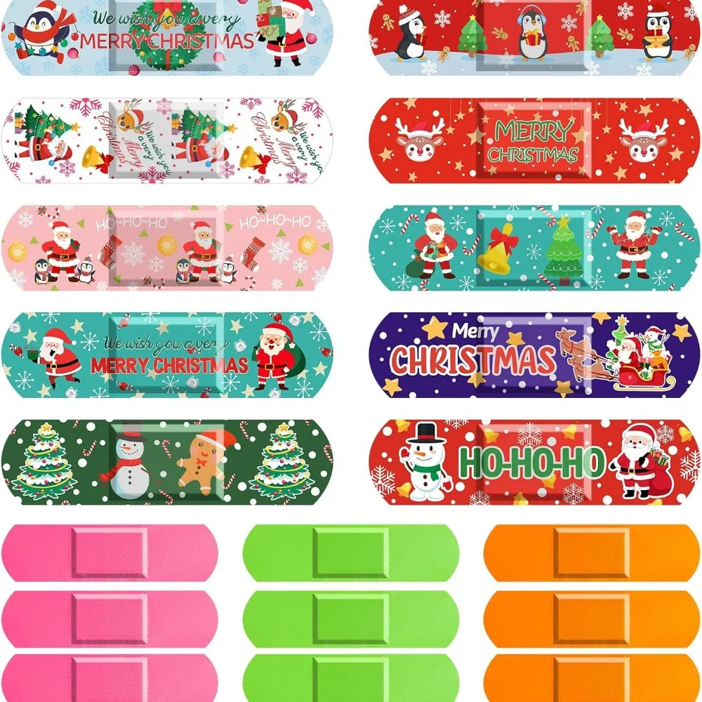 

50Pcs 60pcs Per Set Christmas Style Band Aid Cartoon Plasters for Children Kids First Aid Wound Dressing Patch Adhesive Bandages
